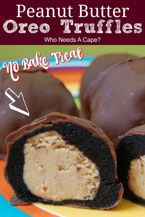 Looking for a yummy bite-sized treat? Then you’ll have to make these Peanut Butter Oreo Truffles (No Bake Dessert) they are beyond delicious! #oreoballs #nobakedessert #oreotruffles Truffles No Bake, Oreo Torte, Cupcakes Oreo, Oreo Cake Pops, Oreo Truffles Recipe, Oreo Fluff, Chocolate Peanut Butter Desserts, Hot Chocolate Fudge, Dessert Oreo