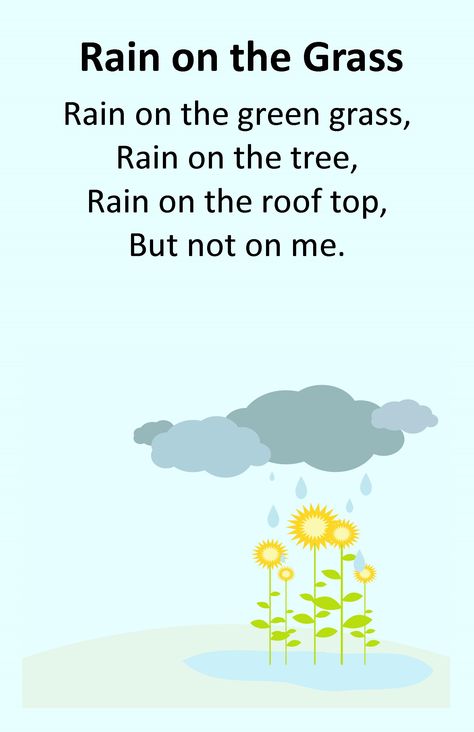 Itty Bitty Rhyme: Rain on the Grass Weather Rhymes Preschool, Rain Rhymes, Rain Songs For Preschoolers, Season Poem, Raining Illustration, Short Poem About Rain, Poem On Rain, Rainy Day Poem, Poem On Rain In English