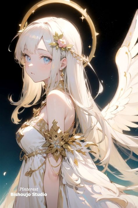 Goddess, angel, aesthetic anime art, character design inspiration, female model, kawaii waifu, artstation and pixiv artwork Character Design Inspiration Female, Smile Makeup, Art Character Design, Queen Anime, Angel Drawing, Dance Outfit, Angel Aesthetic, Giant Inflatable, Demon King Anime