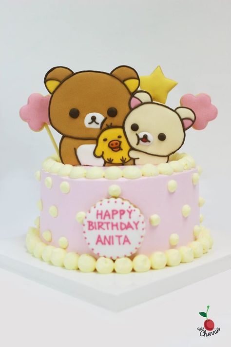 Rilakkuma, Korilakkuma & Kiiroitori Birthday Cake Rilakkuma icing cookies Korilakkuma Birthday Cake, Rilakkuma Party Theme, Rilakkuma Birthday Theme, Rilakkuma Birthday Cake, Rilakkuma Birthday Party, Kawaii Cakes Birthday, Rilakkuma Birthday, Kawaii Birthday Cake, Rilakkuma Cake