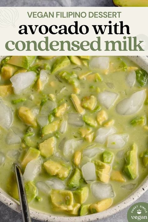 Condensed Milk Smoothie, Avocado Ideas, Avocado Ice Cream Recipe, Avocado Recipes Dessert, Condensed Milk Desserts, Fruity Drink Recipes, Condensed Milk Recipe, Sweetened Condensed Milk Recipes, Kitchen Witch Recipes