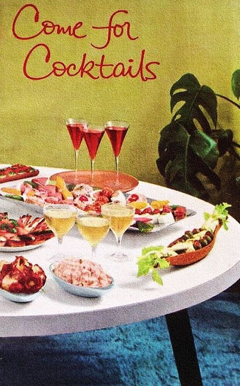 Come For Cocktails - Taylor Wine Company leaflet, 1958. Vintage party! 70s Dinner Party, Worst Inventions, Roger Wilkerson, Vintage Cocktails, 60s Party, Cocktail Party Food, 70s Party, Retro Party, Retro Recipes