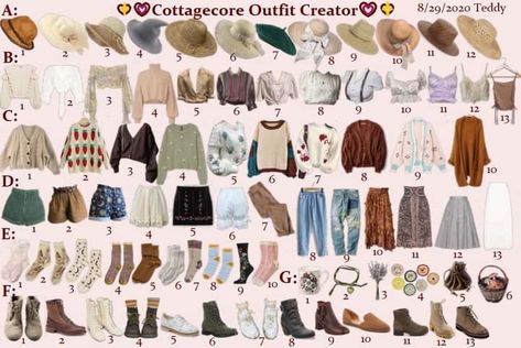 Cottagecore Outfits Aesthetic, Soft Cottagecore Outfits, Cottagecore Outfit Ideas, Life In Nature, Cottage Core Outfit, Romanticized Life, Outfit Creator, Cottagecore Outfit, Cottagecore Clothes