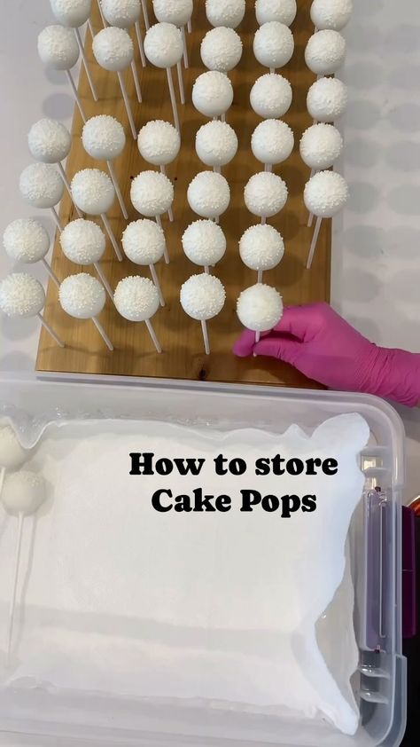 Sweet Whimsy Shop | Cake Pops | Bakery & Tutorials | How do I store unwrapped cake pops? I get this question a lot (and first posted this video in 2022). Almost always, as soon as I finish... | Instagram 40th Birthday Cake Pops, Diy Cake Pop Stand Dollar Store, Engagement Cake Pops, Wedding Cake Pops Ideas, Cake Pop Display Ideas, Diy Cake Pop Stand, Making Cake Pops, Cake Pop Favors, Diy Cake Pops