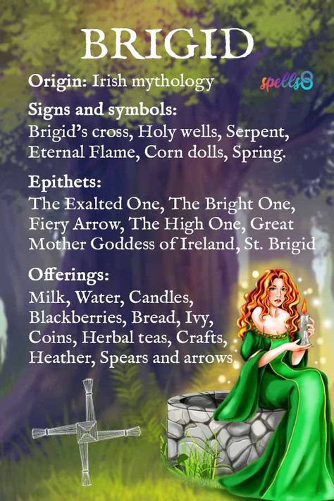 Offerings To The Gods, Witchcraft Goddesses, Brigid Symbols, Goddess Brigid Tattoo, Brigid Tattoo, Brigantia Goddess, Bridget Goddess, Goddess Brigid Symbols, Bridgit Goddess