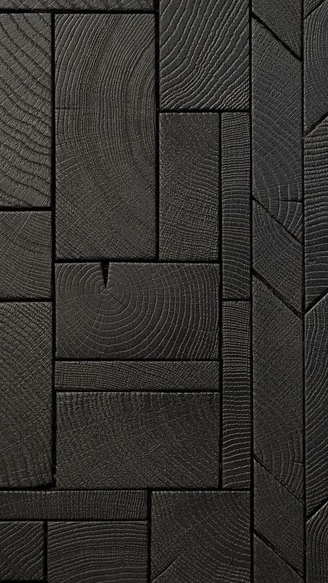 End Grain Flooring, Charred Wood, Shou Sugi Ban, Materials And Textures, Wall Cladding, Wall And Floor Tiles, Wood Texture, Designer Furniture, Black Wood