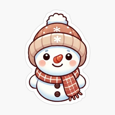 Snowman Drawing, Snowman Sticker, Snowman Illustration, Cookies Icing, Snowflake Patterns, Christmas Drawings, Winter Snowman, Cozy Hat, Cookie Icing