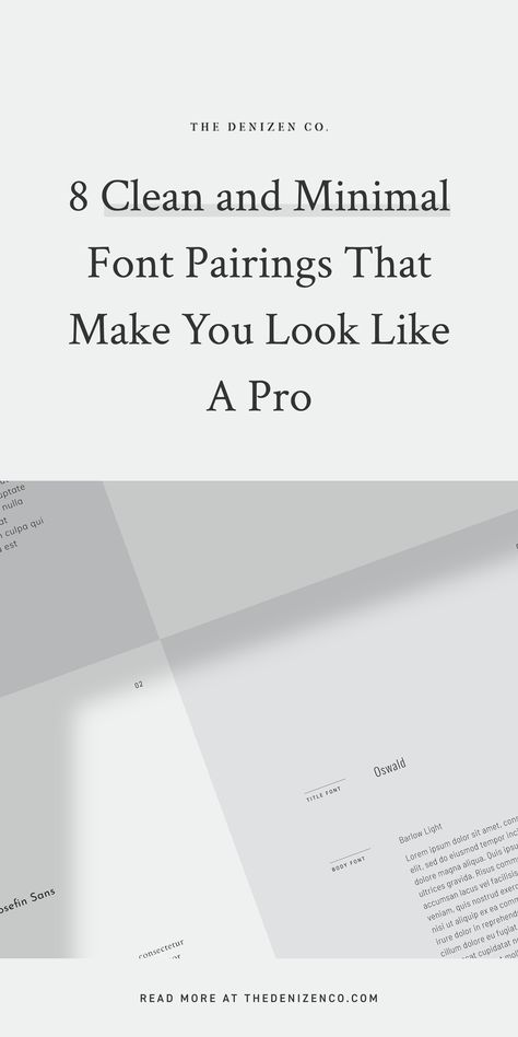 Want a sleek and professional look for your brand or website but not sure where to start? Today, we discuss 8 of our favorite time-tested and free font pairings from the Google Fonts foundry that are perfect for brands with a clean, design-forward- sleek, professional and minimalist feel. Avenir Font Pairing, High End Font Pairings, Font Pairing For Websites, Minimalist Font Pairing Canva, Quicksand Font Pairing, Modern Clean Graphic Design, Wordpress Font Pairings, Clean Serif Fonts, Modern Font Pairings Canva