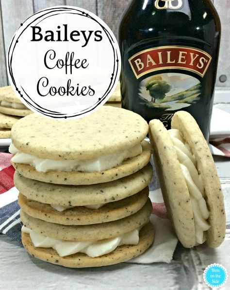 Baileys Coffee Cookies for Dessert | Mom on the Side Cookie Recipes With Alcohol, Bailey Cookies, Alcoholic Cookies, Baking With Alcohol, Booze Cookies, Baileys Irish Cream Chocolate Chip Cookies Recipe, Cookies With Baileys Irish Cream, Alcohol Cookies, Irish Cream Cocktails