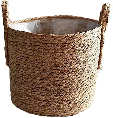 DONGYUCHUN Seagrass Planter Basket Indoor Outdoor, Natural Storage Baskets Plant Pot Cover Storage Organizer, Natural Fiber Basket,M Coastal Chic Living Room, Summer Living Room Decor, Rattan Planters, Grocery Basket, Summer Living Room, Coastal Style Decorating, Garden Plant Pots, Plant Pot Covers, Planter Basket