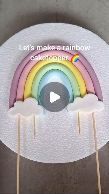 Fondant Clouds Tutorial, How To Make A Rainbow Cake Topper, Fondant Rainbow Cake Topper Tutorial, How To Make Rainbow, How To Make Fondant Rainbow, Fondant Rainbow Tutorial, How To Make A Rainbow, Fondant Cake Toppers Tutorial, How To Make Cake Toppers