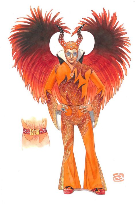 image Rocketman Costumes, Elton John Costume, Fire Costume, Costume Sketches, Devil Costume, Diy Costume, Taron Egerton, Diy Valentines Gifts, Royal Weddings