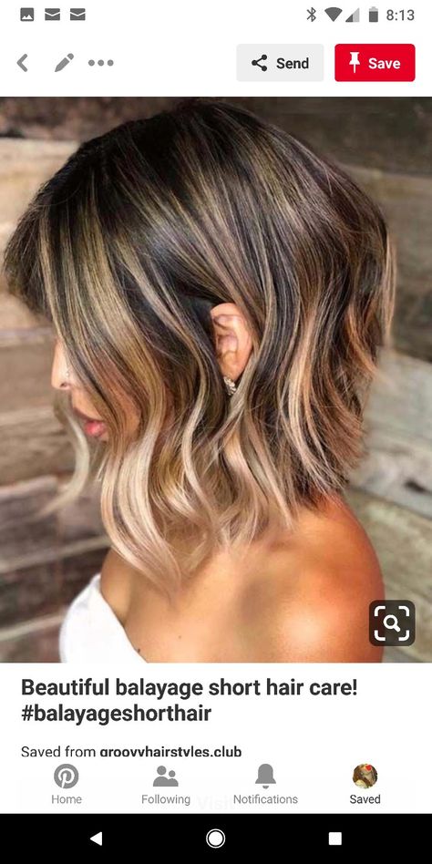 Balayage Lob, Wavy Bob Hairstyles, Lob Haircut, Short Hair Balayage, Penteado Cabelo Curto, Ombre Hair Color, Short Bob Hairstyles, Ombre Hair, Balayage Hair