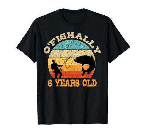 PRICES MAY VARY. Solid colors: 100% Cotton; Heather Grey: 90% Cotton, 10% Polyester; All Other Heathers: 50% Cotton, 50% Polyester Imported Pull On closure Machine Wash I've Got 6 Years Worth Of Fish Stories - This cool fishing theme party design is perfect for 6 year old bday celebrant. Great for a fish hunter or fisherman who loves to catch fish and will be celebrating his 6th or sixth birthday. This angler fishermen birthday party graphic design is for a birthday boy who loves to catch fish. Fishing Birthday Theme, Party Graphic Design, Fishing Theme Party, Fish Hunter, Party Graphic, Fishing Birthday, Fishing Theme, 80 Years, Theme Party