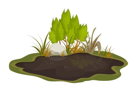 Puddle Pictures, Mud Illustration, Swamp Cartoon, Mud Puddle, Biology Projects, Water Drawing, Nature Pics, Cartoon Style, Nature Pictures