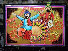 Art ,Craft ideas and bulletin boards for elementary schools: Baisakhi bulletin board Baisakhi Drawing, Bulletin Boards For Elementary, Kindergarden Art, Baisakhi Festival, Decoration Ideas For School, Children's Day Activities, Arts And Craft Storage, Kindergarten Art Crafts, Board Decoration Ideas