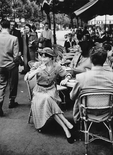 Celebrate Bastille Day by Drinking Like a French Girl  - MarieClaire.com 1950s Photos, Cafe Society, Old Paris, Paris Vintage, Vintage Cafe, Paris Mode, Paris Cafe, Paris Photo, Vintage Paris