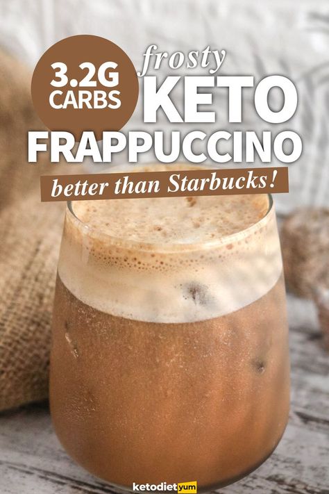 Frosty Keto Frappuccino That's Better Than Starbucks! (3.2g Carbs) Keto Frappucino, Keto Starbucks, Keto Coffee Creamer, Frosted Coffee, Coffee Frappuccino, Keto Coffee Recipe, Coffee Creamer Recipe, Keto Shakes, Creamer Recipe