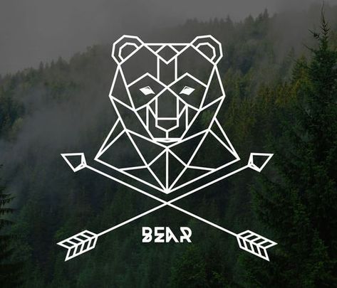 Tatuagem Masculina Pequena, Geometric Bear, Bear Tattoos, Bear Tattoo, Modern Tattoos, Arrow Tattoos, Sleeves Ideas, Bear Logo, Geometric Animals