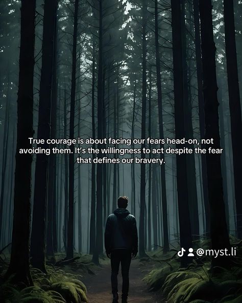 Courage and Determination + Facing Fears = 🌟 Courage isn’t the absence of fear—it’s the determination to move forward despite it. How do you conquer your fears? Let’s support each other in facing what scares us most. #mysticinsightbyli #mystli #quotes #quotesaboutlife #selflove #motivation Facing Fears, Conquer Your Fears, Selflove Motivation, Facing Fear, Fear Quotes, Support Each Other, To Move Forward, Move Forward, Self Love