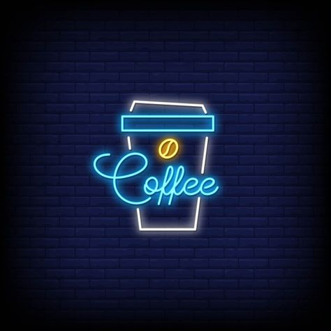 Neon Food, Restaurant Wall Decor, Food Vintage, Neon Words, Custom Neon Lights, Coffee Business, Logo Company, Neon Flex, Vector Food