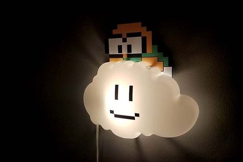 Handmade Super Mario Bros Lakitu Cloud LED Night Light Birthday Ideas For Brother, Super Mario Room, Brother Ideas, Mario Room, Cloud Lamp, Birthday Gifts For Brother, Light Lamps, Lamp Desk, Ideas Hogar