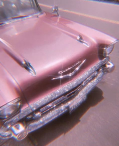 pink cadillac car with sparkly rhinestones on it 2000s Pink Aesthetic, Y2k Pink Aesthetic, Pink Glitter Wallpaper, Pink Convertible, 2000s Pink, Pink Cadillac, Pink Life, Pink Y2k, Pink Car