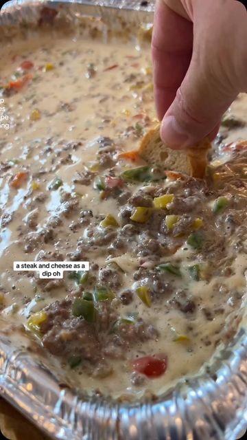 MarcoThePizzaMan on Instagram: "Steak and cheese dip.. who knew??😘 #steakandcheese #steakandcheesedip #cheesedip #thebeststeakrecipe #steakrecipe #tailgate #tailgatefood #recipe #cooking #dip #diprecipe" Steak And Cheese Dip, Cheesesteak Dip, Steak And Cheese, Dip Recipes Hot, Beef Dip, Party Dip Recipes, Delicious Dips Recipes, Cheese Dip Recipes, Dip Recipes Easy