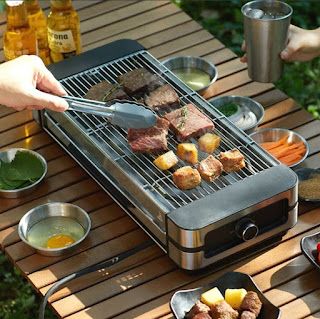 Amazmerch.com - Online Shop for Car & Bicycle, DIY Tools, Smartphones: Smokeless Portable Electric Grill Barbecue Stove Healthy Barbecue, Camping Bedarf, Grill Food, Kebabs On The Grill, Food Clips, Electric Grill, Electric Oven, Outdoor Grill, Barbecue Grill