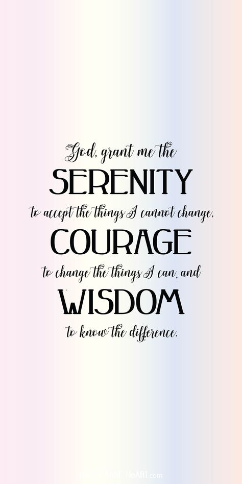 God grant me the serenity... #serenityprayer, #inspirationalquotes God Grant Me The Serenity Quote, Grant Me The Serenity Quotes, Serenity Prayer Wallpapers, God Give Me The Serenity, Serenity Prayer Quote, Jesus Story, Serenity Quotes, God Grant Me The Serenity, Arm Sleeve Tattoos For Women