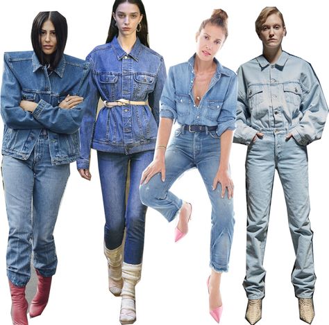 canadian-tuxedo-trend-outfit-inspiration Canadian Tuxedo Women, Tuxedo Outfit, Denim Attire, Trendy Outfit Inspo, Tuxedo Women, Canadian Tuxedo, Denim Diy, Jean Outfits, Denim Fashion