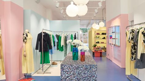 GANNI Opens New Storefront in Williamsburg: pics - Grazia Ganni Store, Stores In New York, Life Reference, Miami Design District, Store Experience, Plus Size Clothing Stores, Clothes Stand, Miami Design, Design District