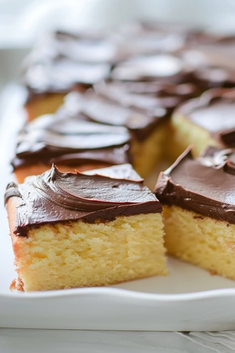 Yellow Butter Cake With Chocolate Icing, Chocolate Frosting Yellow Cake, Yellow Bundt Cake With Chocolate Icing, Easy Yellow Cake With Chocolate Frosting, Chocolate Frosting For Yellow Cake, Yellow Sheet Cake With Chocolate Frosting, Yellow Sheet Cake With Chocolate Icing, Yellow Cake Chocolate Icing, Yellow Cake With Chocolate Icing