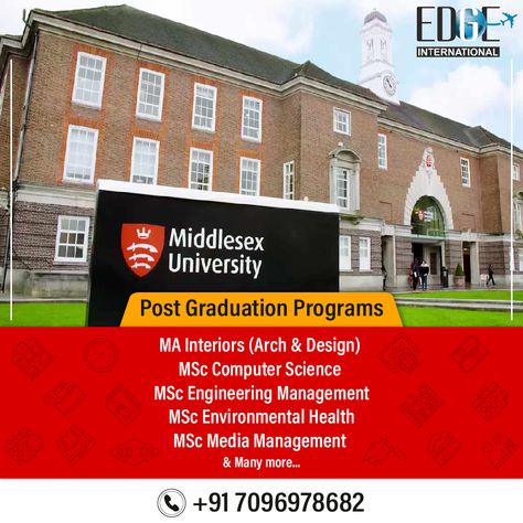 𝗠𝗶𝗱𝗱𝗹𝗲𝘀𝗲𝘅 𝗨𝗻𝗶𝘃𝗲𝗿𝘀𝗶𝘁𝘆 🏫 is a proud international community, with almost 150 different nationalities settled across our #London 🎡 and overseas ✈️ campuses.

Visit #EdgeInternational️ - #Vadodara Today and 𝗦𝗲𝗰𝘂𝗿𝗲 𝗬𝗼𝘂𝗿 𝗦𝗲𝗮𝘁 for your desired 📖 course at 🏫 Middlesex University.

☎️ 𝗔𝗽𝗽𝗼𝗶𝗻𝘁𝗺𝗲𝗻𝘁 𝗱𝗼𝗻𝗲 𝘃𝗶𝗮 𝗖𝗮𝗹𝗹: +91 - 7096978682  @edgeinternational Different Nationalities, Middlesex University, Engineering Management, Graduation Post, Environmental Health, Computer Science, University, London