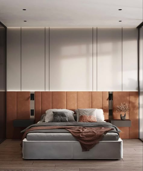 Tan Headboard Bedroom Color Schemes, Minimal Luxury Bedroom, Modern Headboards For Beds, Bedroom Headboard Design, Master Bed Design, Bedhead Ideas, Upholstered Headboard Design, Pottery Barn Bathroom, Bedhead Design