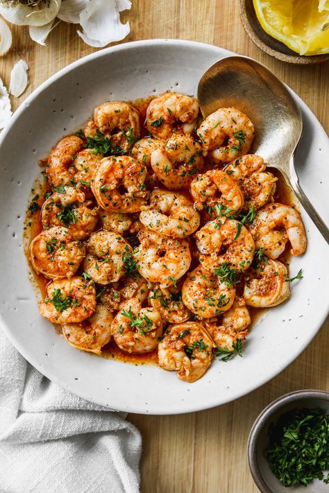 Oven-Baked Shrimp (Quick, Simple & Healthy!) | Walder Wellness, RD Oven Shrimp Recipes, Oven Baked Shrimp, Healthy Seafood Dinners, Shrimp In The Oven, Breakfast Cookies Healthy, Healthy Yogurt, Healthiest Seafood, Healthy Baked, Baked Shrimp