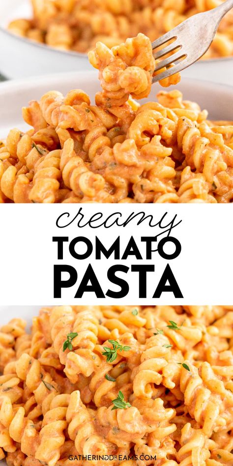 Pasta Recipes Without Cheese, Vegan Creamy Tomato Pasta, Easy Pasta Recipes Quick, Pasta With Herbs, Dairy Free Pasta Recipes, Recipe To Cook, Creamy Tomato Pasta, Dairy Free Pasta, Creamy Mushroom Pasta