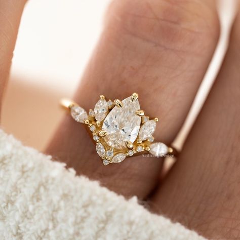 Vintage pear engagement ring