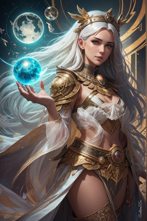 Zeus God, Rpg Characters, Pretty Pics, Animation Art Character Design, Magical Art, Female Human, Goddess Art, Moon Goddess, Greek Gods