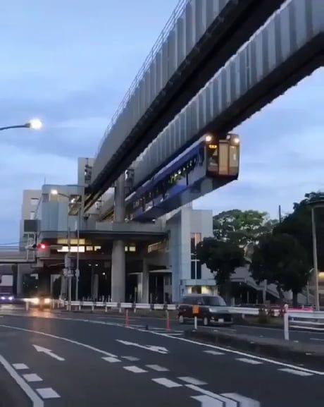 Suspension Railway in Japan Japan Bucket List, Chiba Japan, Train Video, Business District, Future City, Chiba, Travel Board, After Dark, Location History