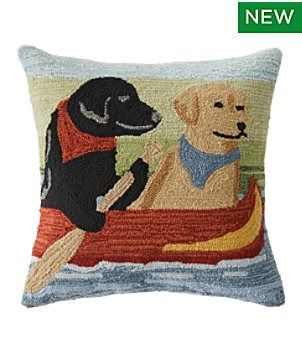 Home Decor | Home Goods at L.L.Bean Hook Pillow, Dog Hook, Dog Motif, Applique Ideas, Hooked Pillow, Lab Dogs, Hooked Wool, Wool Throw Pillows, Wool Throw