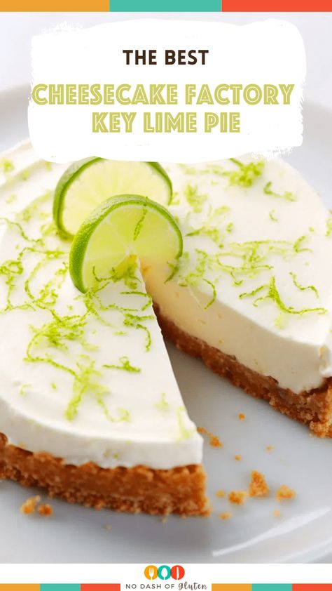 Discover pure dessert bliss with our Cheesecake Factory Key Lime Pie! Delight in the velvety cream cheese filling infused with zesty key lime juice, topped with fluffy whipped cream. Try this heavenly recipe and treat yourself to a slice of tangy perfection today! Creative Cheesecake Recipes, Gluten Free Key Lime Pie, Key Lime Cheesecake Recipe, Key Lime Pie Cheesecake, Cream Cheese Pie Recipes, Lime Desserts, Smart Food, Key Lime Cheesecake, Cream Cheese Pie