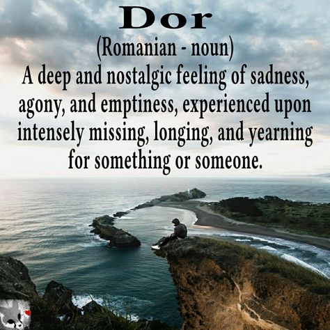 Dor (Romanian - noun) A deep and nostalgic feeling of sadness, agony, and emptiness, experienced upon intensely missing, longing, and yearning for something or someone. Joy And Sorrow, Hope For Tomorrow, Thoughts On Life, Word Definitions, Cat Books, Character Aesthetic, Music Quotes, My Soul, Lost