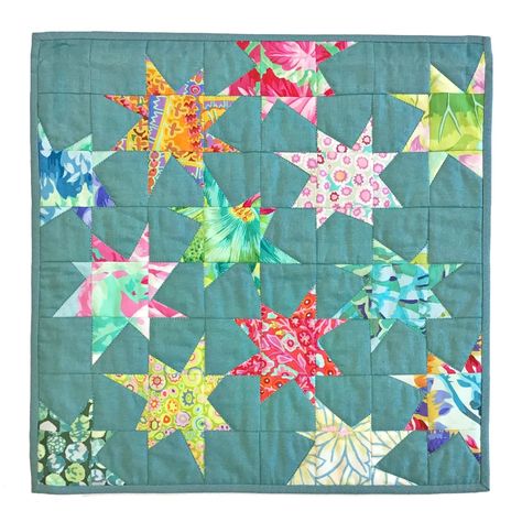 Wonky Stars Mini Quilt Sewing PDF Pattern patchwork 18 inch | Etsy Quilt Pattern Easy, Wonky Star, Easy Patchwork, Stars Quilt Pattern, Scrap Quilting, Mini Quilt Patterns, Stars Quilt, Quilt Sewing Patterns, Stars Design