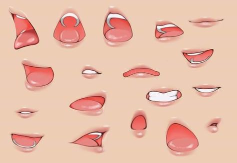 Mouth Shapes, Anime Mouth Drawing, Mouth Drawing, Drawing Eyes, Digital Art Beginner, Drawing Faces, Lips Drawing, Drawing Expressions, Concept Art Drawing