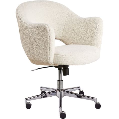 Shop Serta Valetta Mid-Century Modern Faux Shearling Wool Home Office Chair Cream at Best Buy. Find low everyday prices and buy online for delivery or in-store pick-up. Price Match Guarantee. Upholstered Office Chair, Home Office Chair, Swivel Office Chair, Home Office Chairs, Bedroom Chair, Task Chair, Grey Chair, White Bedding, Mid Century Modern Style