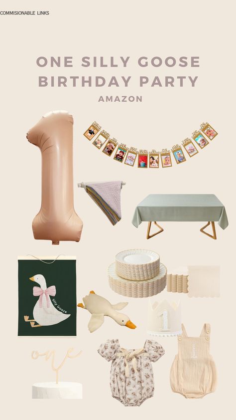 Shop recommended products from Andrea Azul on www.amazon.com. Learn more about Andrea Azul's favorite products. Food Ideas For First Birthday Party, One Silly Goose Birthday Cake, One Silly Goose Birthday Party Girl, April Birthday Party Themes, One Silly Goose First Birthday, One Silly Goose, Silly Goose Birthday Party, One Silly Goose Birthday, First Birthday Present Ideas