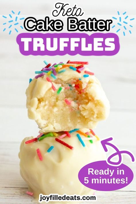 Keto Friendly Birthday Cake, Keto Cake Batter, Keto Truffles, Birthday Cake Truffles, Keto Birthday, Cake Batter Truffles, Keto Birthday Cake, Light Dessert, Snacks Easy