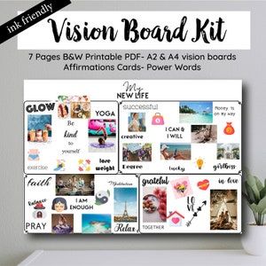 Inspiration Board Dream Board Motivational Board Things | Etsy Creative Vision Boards, Power Words, Vision Board Diy, Vision Board Printables, Vision Board Kit, Vision Board Template, Vision Board Examples, Vision Board Party, Digital Vision Board