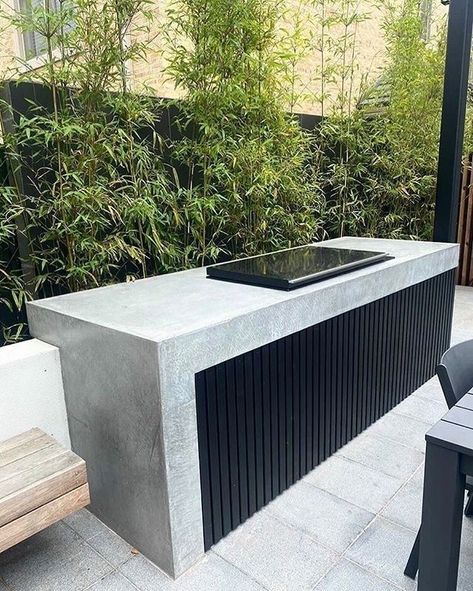 Outdoor Designer Store on Instagram: “If you are thinking about your dream BBQ area on Australia Day, this is one design you all loved last year, and why it made it into the Top…” Concrete Outdoor Kitchen, Outdoor Bbq Area, Outdoor Barbeque, Outdoor Bbq Kitchen, Built In Bbq, Backyard Kitchen, Outdoor Kitchen Patio, Bbq Kitchen, Apartment Patio Decor